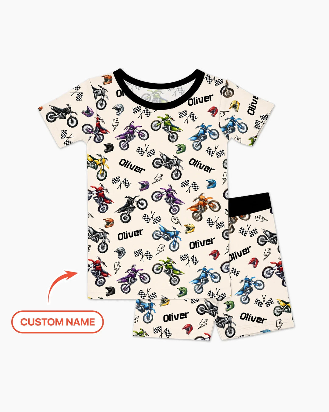 Zweiteiliges Pyjama-Set mit kurzen Ärmeln und Shorts im Sommer-Design