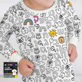 Zweiteiliges Langarm-Pyjama-Set mit Sommerfrüchten