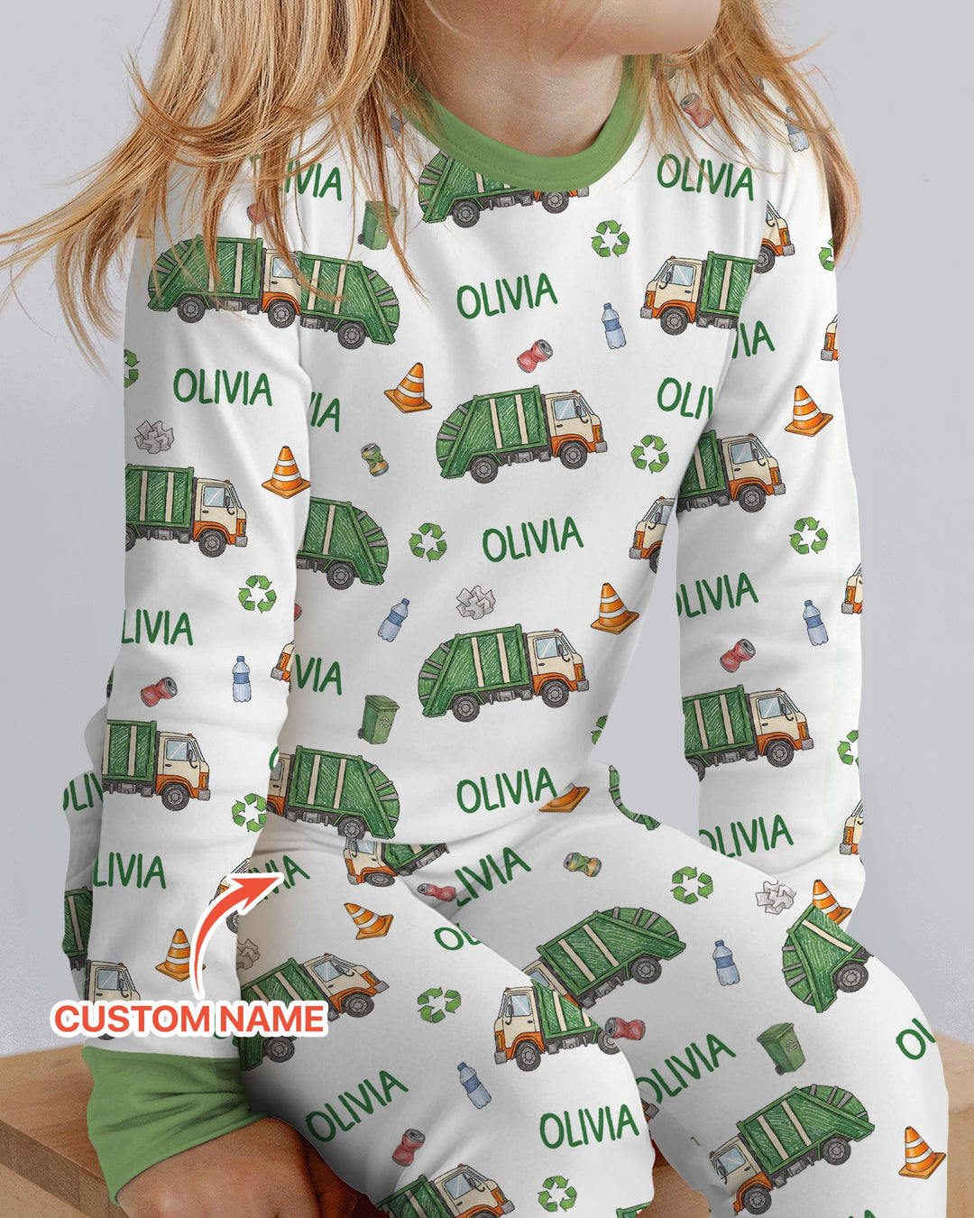 Zweiteiliges Langarm-Pyjama-Set mit Sommerfrüchten