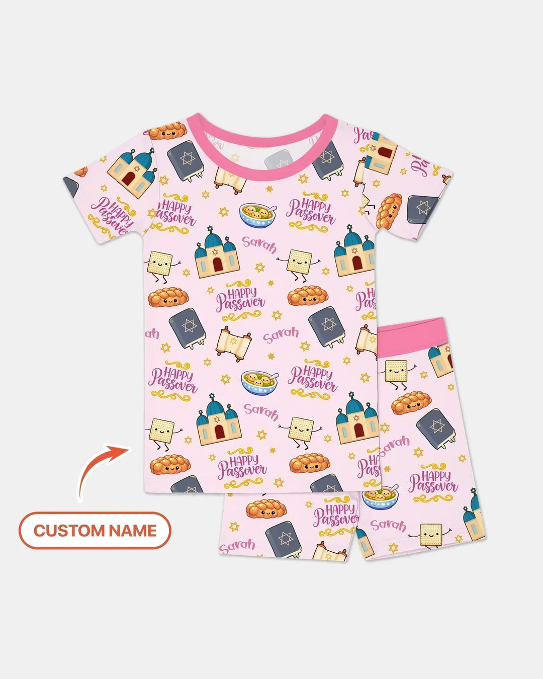 Zweiteiliges Pyjama-Set mit kurzen Ärmeln und Shorts im Sommer-Design