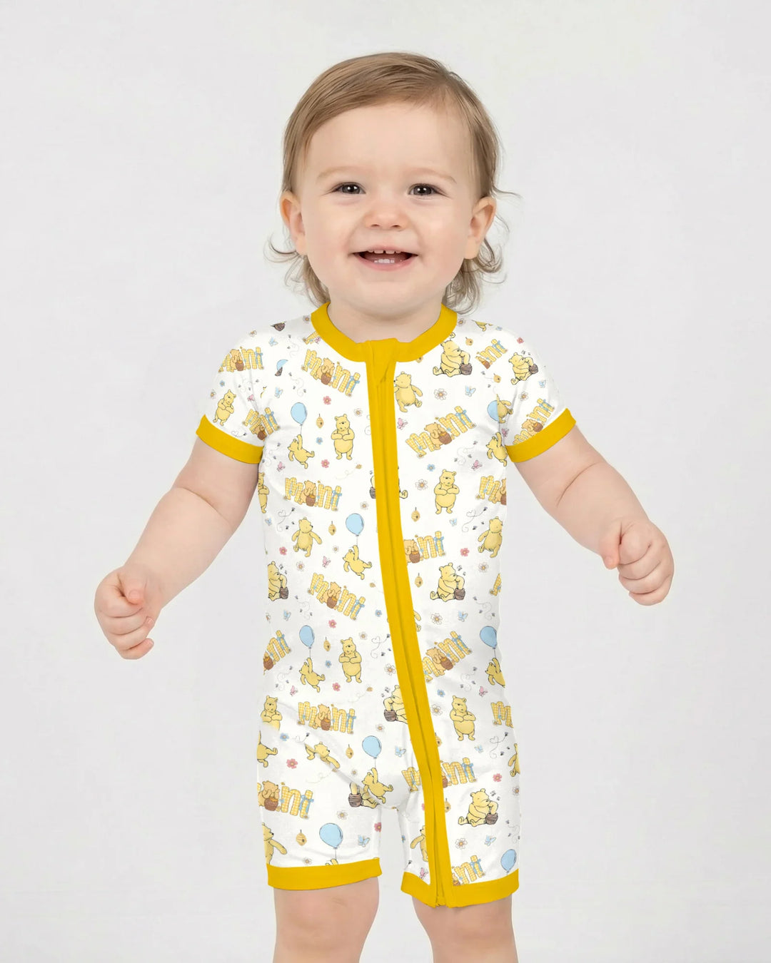 Mama & Mini Honey Bear Bamboo Shorty Zippy