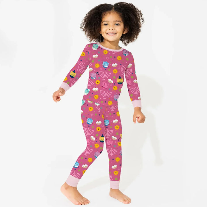 Zweiteiliges Langarm-Pyjama-Set mit Sommerfrüchten