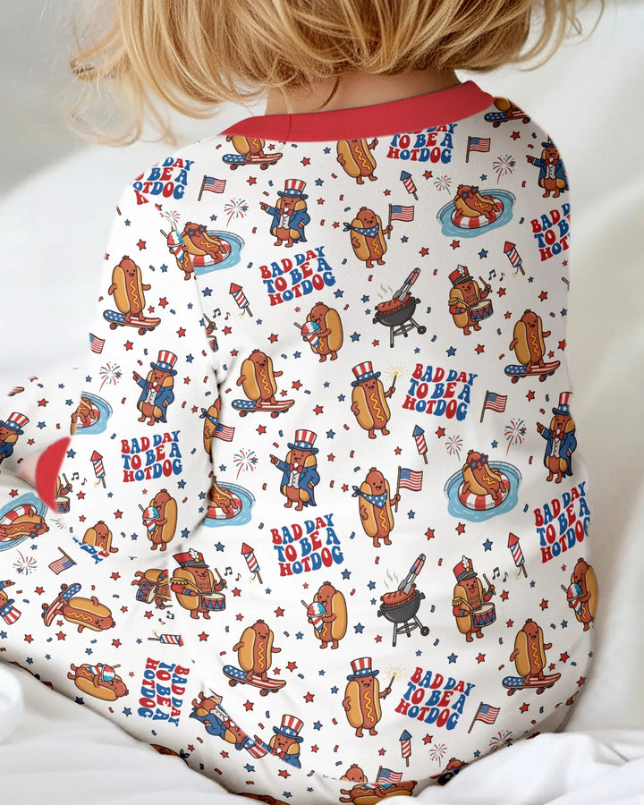 Zweiteiliges Langarm-Pyjama-Set mit Sommerfrüchten