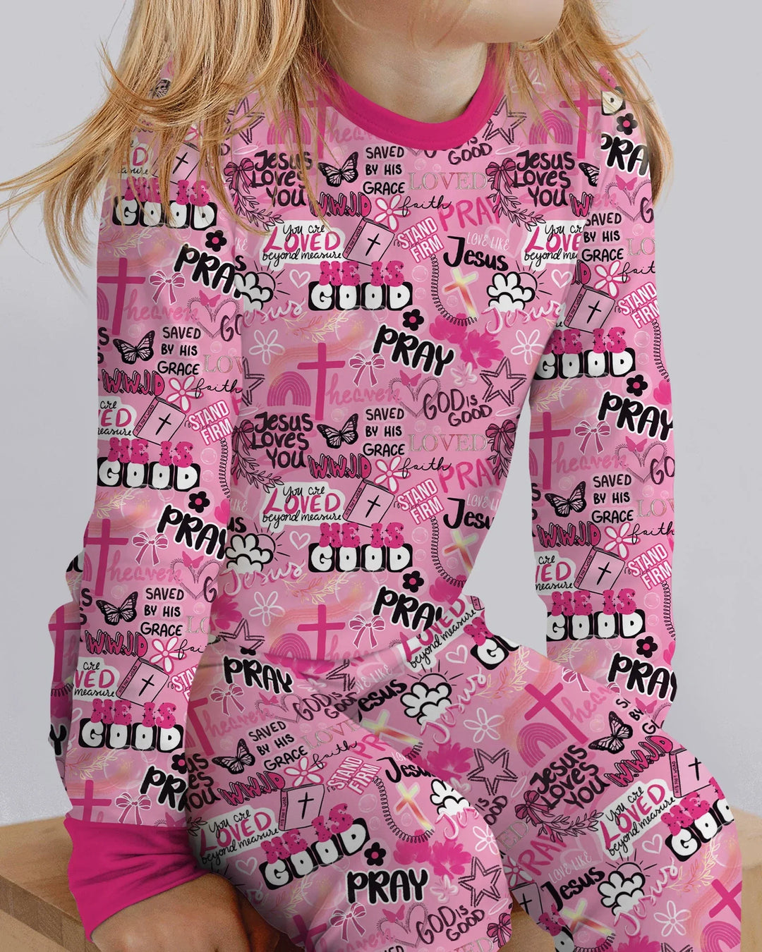Zweiteiliges Langarm-Pyjama-Set mit Sommerfrüchten