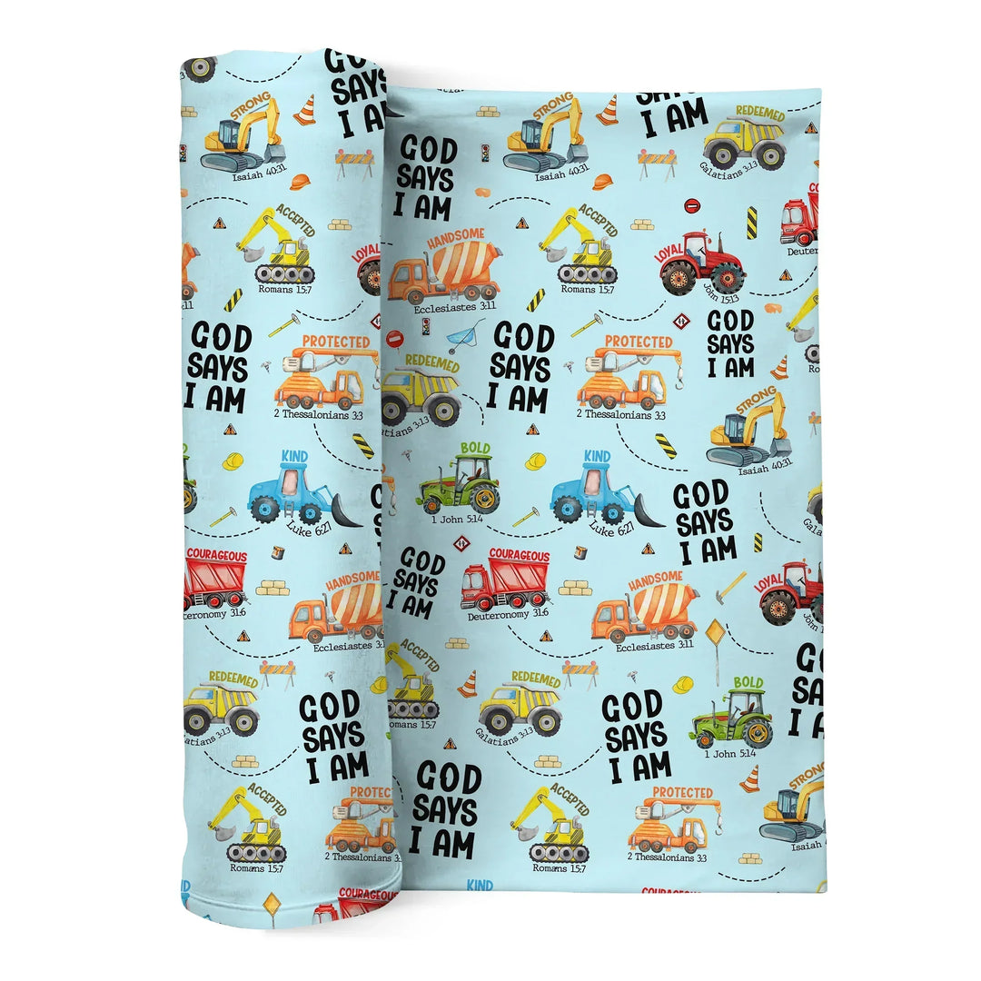 God Says I Am Bamboo Swaddle Blanket
