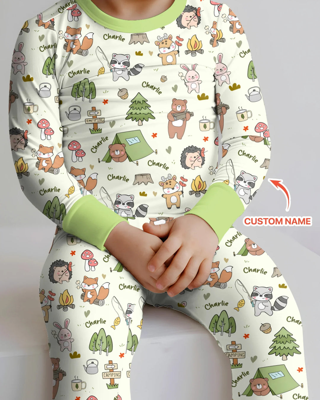 Zweiteiliges Langarm-Pyjama-Set mit Sommerfrüchten