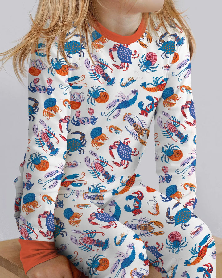 Zweiteiliges Langarm-Pyjama-Set mit Sommerfrüchten