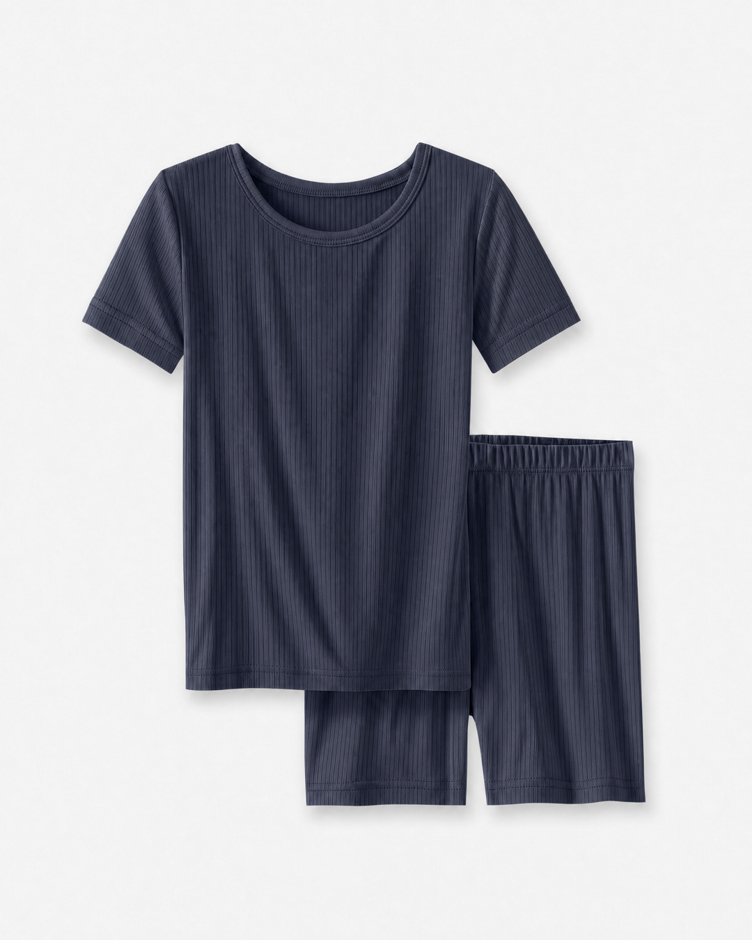 Ribbed Bamboo Two Piece Short Sleeve Short Pajama Set