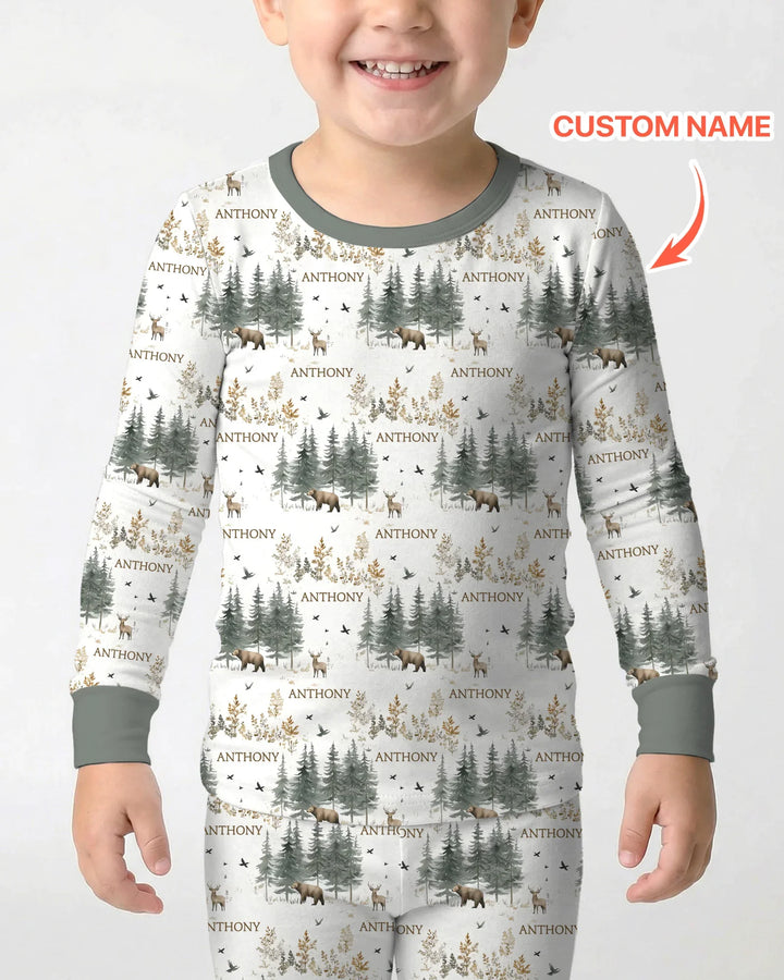 Zweiteiliges Langarm-Pyjama-Set mit Sommerfrüchten