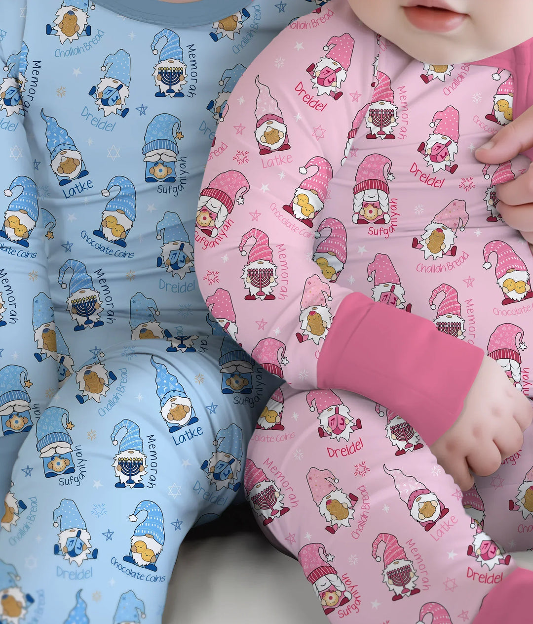 Happy Hanukkah Matching Family Convertible Zippy , Happy Hanukkah Matching Family Convertible Zippy - 0-3M / Girl
