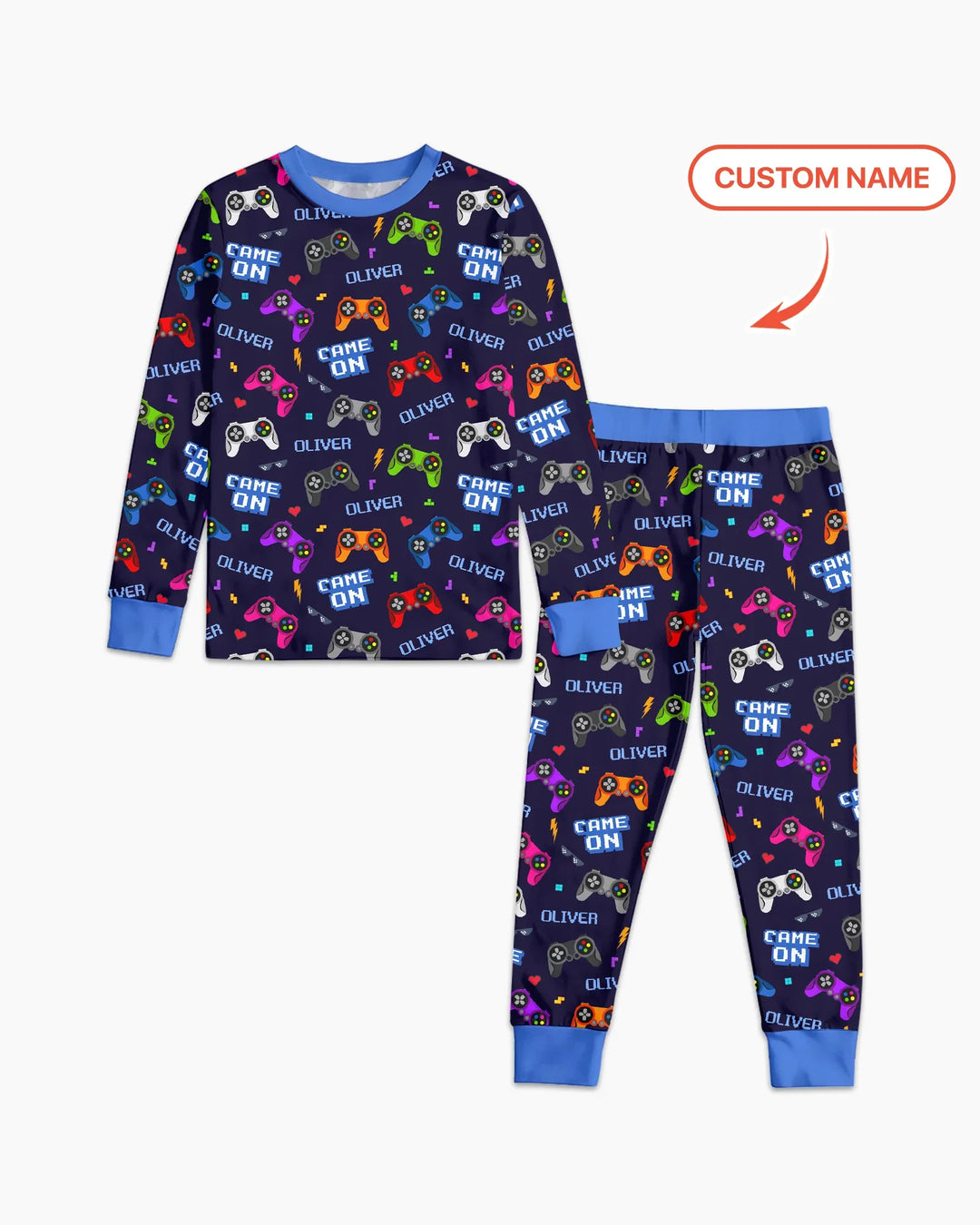 Zweiteiliges Langarm-Pyjama-Set mit Sommerfrüchten