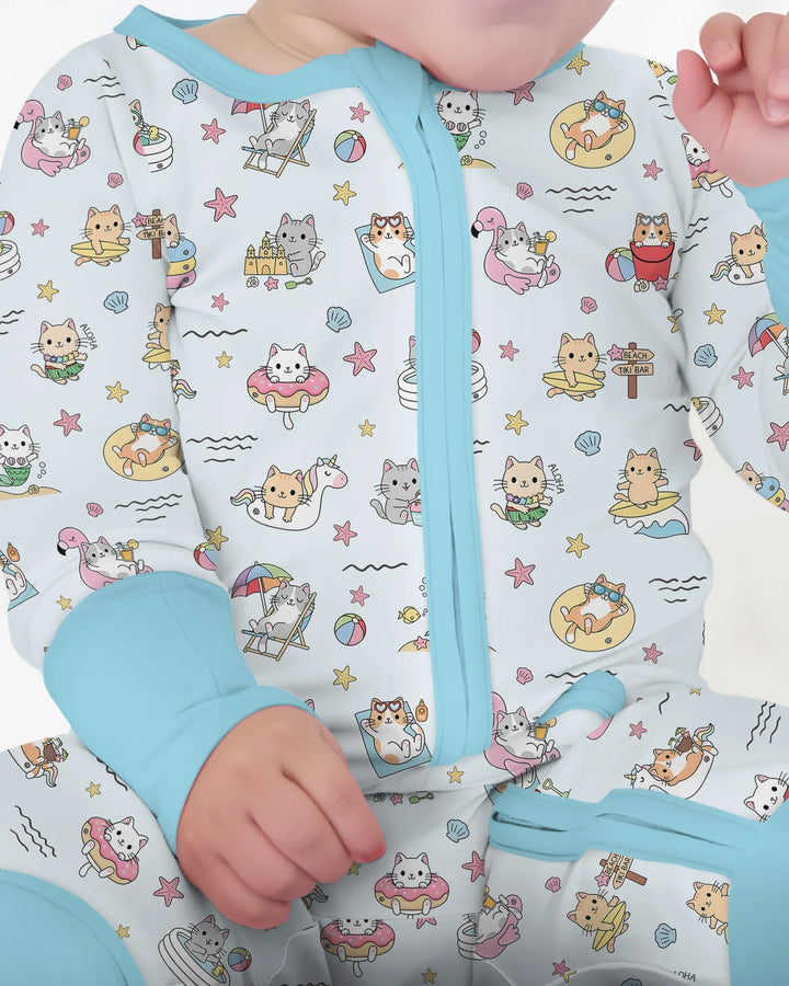 Kawaii Cats Summer Vacation Bamboo Convertible Zippy