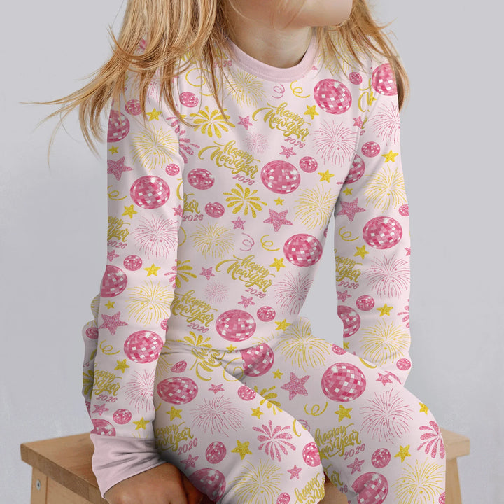 New Year's Eve Celebration Bamboo Two Piece Long Sleeve Pajama Set