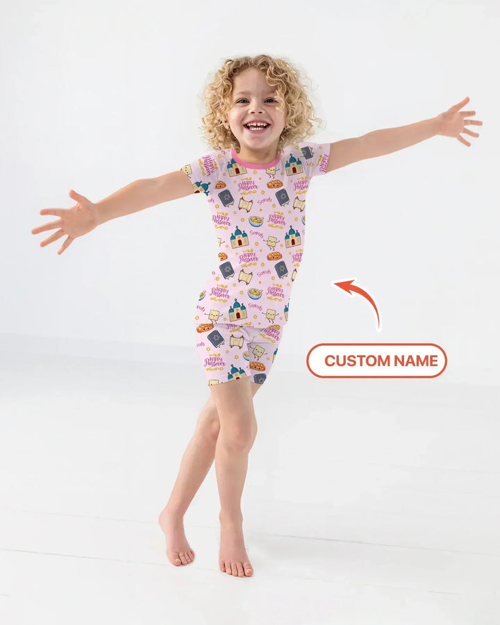 Zweiteiliges Pyjama-Set mit kurzen Ärmeln und Shorts im Sommer-Design