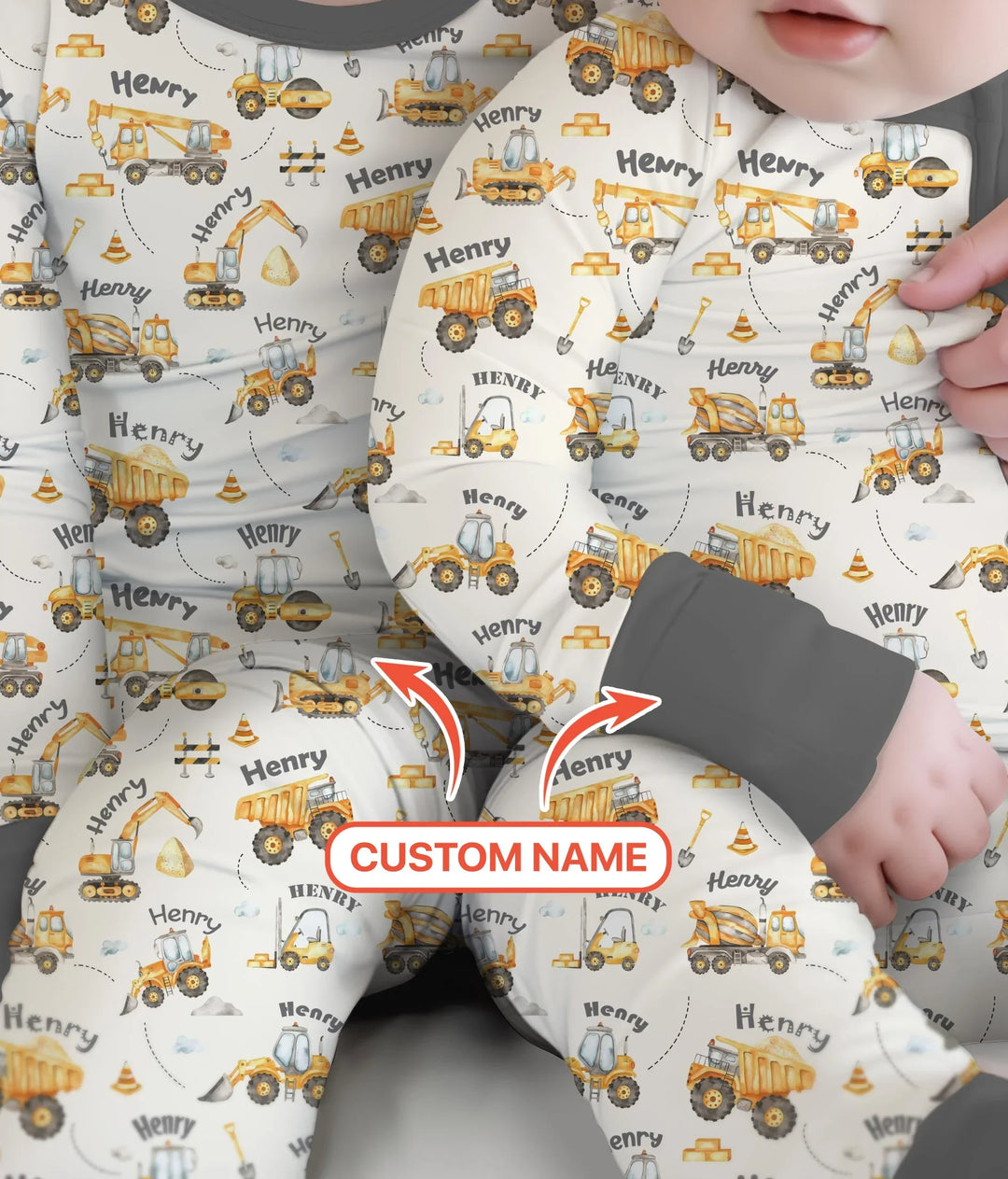 Constructions Machines Custom Name Bamboo Convertible Zippy