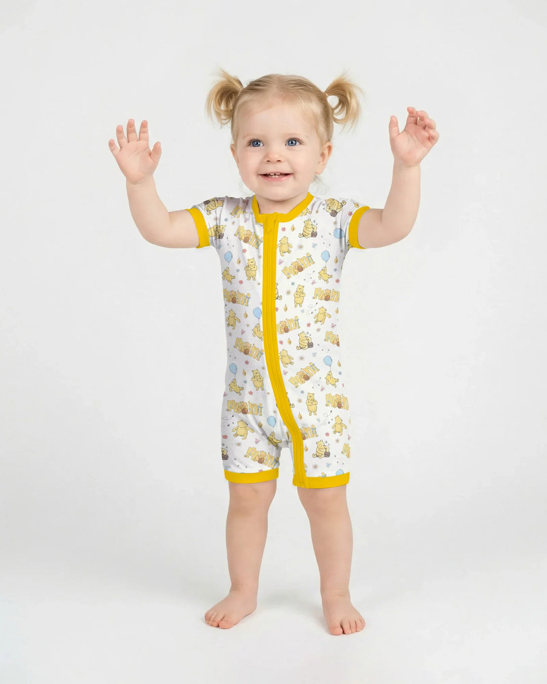 Mama & Mini Honey Bear Bamboo Shorty Zippy