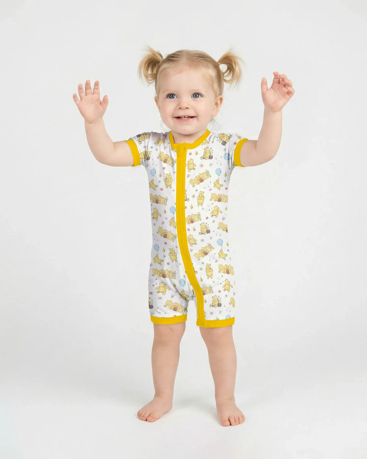 Mama & Mini Honey Bear Bamboo Shorty Zippy