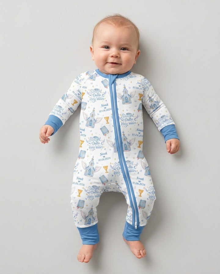 Gerippte Babykleidung mit individuellem Foto - Weich &amp; Skizzenhaft