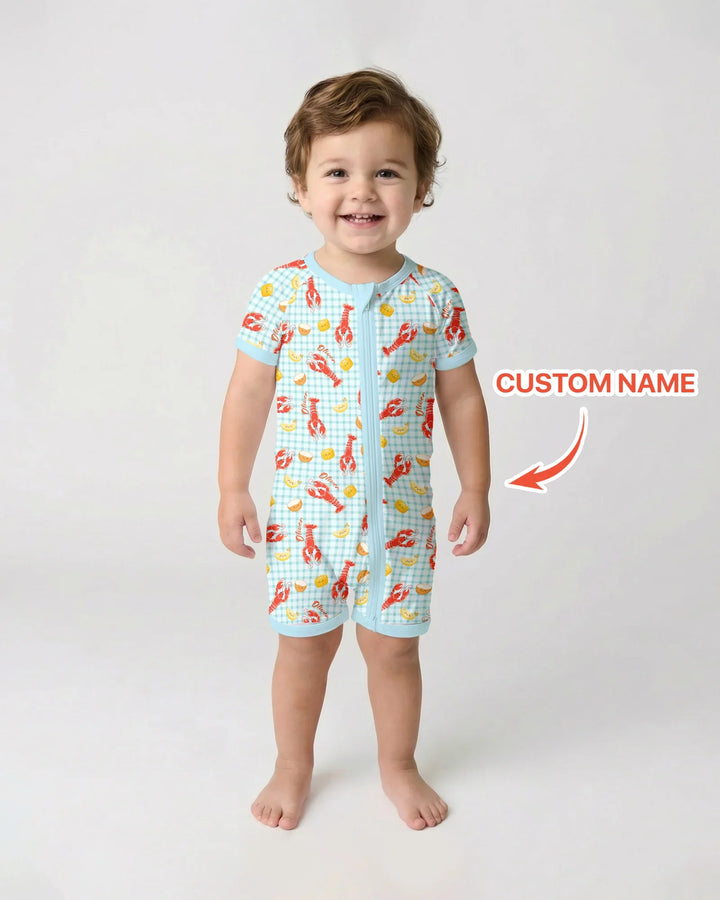 Custom Name Preppy Crawfish Season Bamboo Shorty Zippy