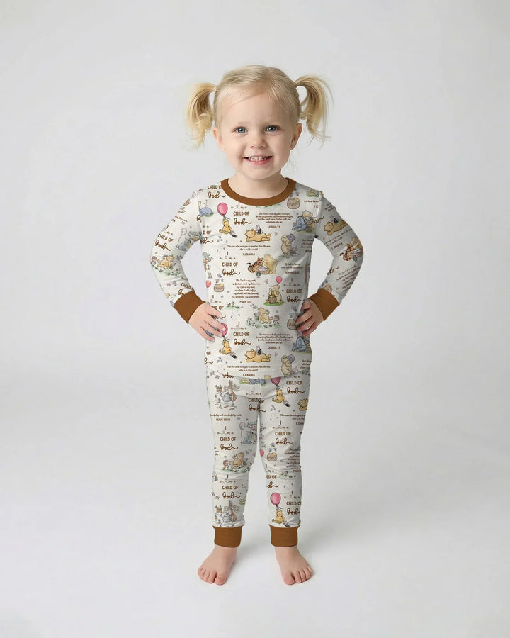 Zweiteiliges Langarm-Pyjama-Set mit Sommerfrüchten