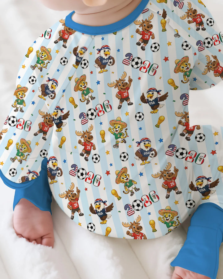 Striped Cute Mascots Soccer Cup 2026 Bamboo Convertible Zippy