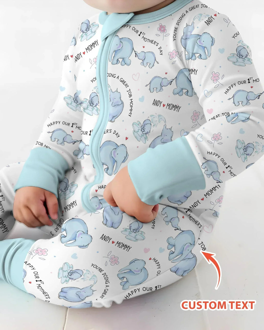 Gerippte Babykleidung mit individuellem Foto - Weich &amp; Skizzenhaft