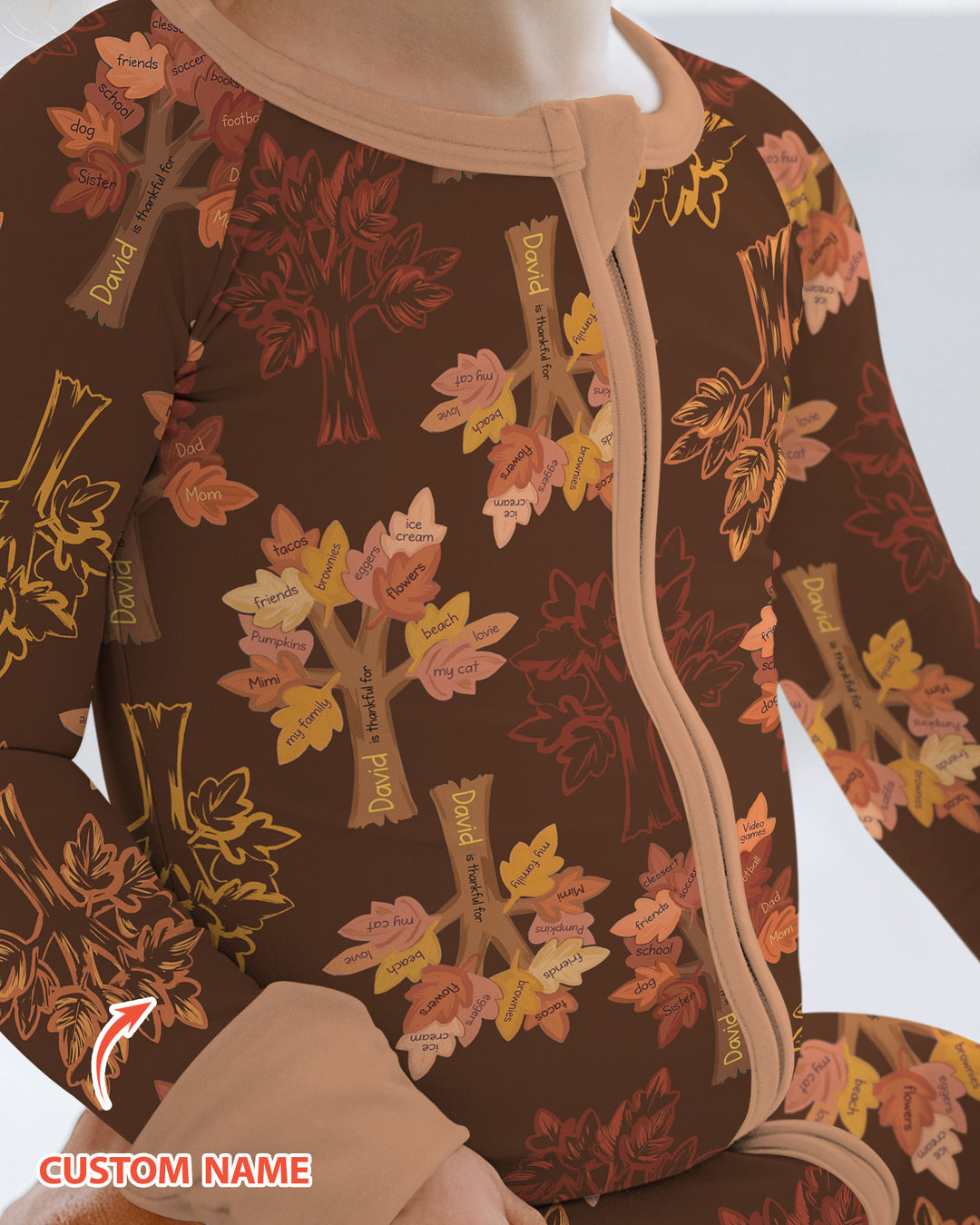 Custom Thanksgiving Tree Bamboo Convertible Zippy