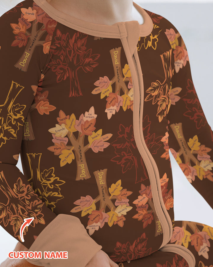 Custom Thanksgiving Tree Bamboo Convertible Zippy