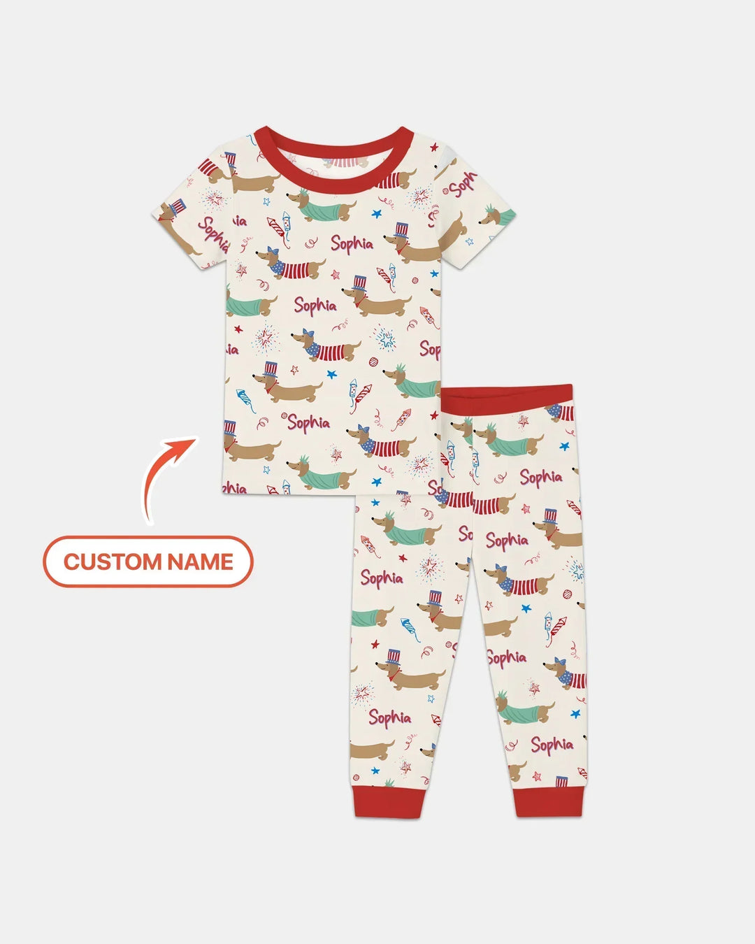 Zweiteiliges, kurzärmliges Pyjama-Set mit Marienkäfern