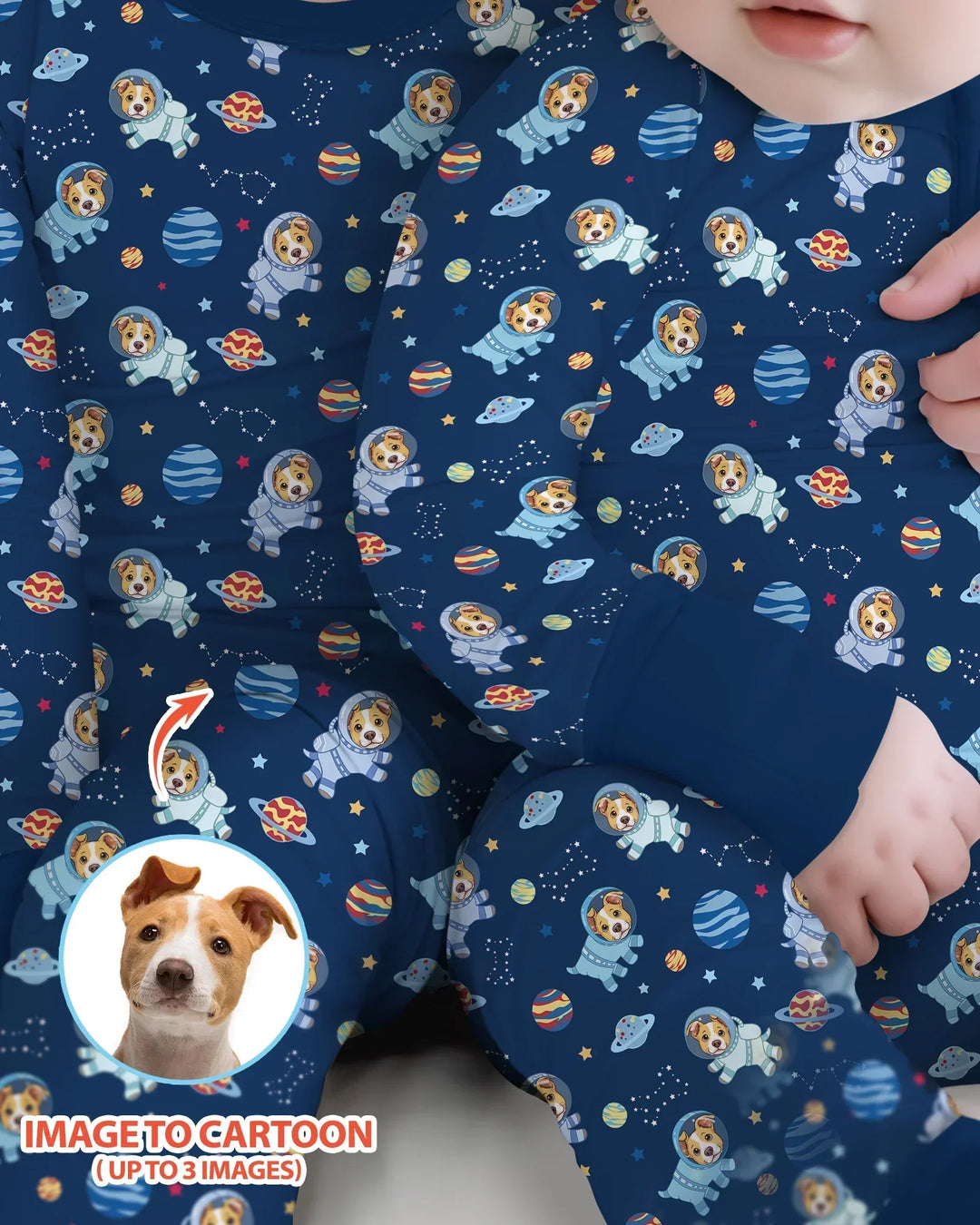 Astronaut Custom Pet Image Family Matching Bamboo Convertible Zippy