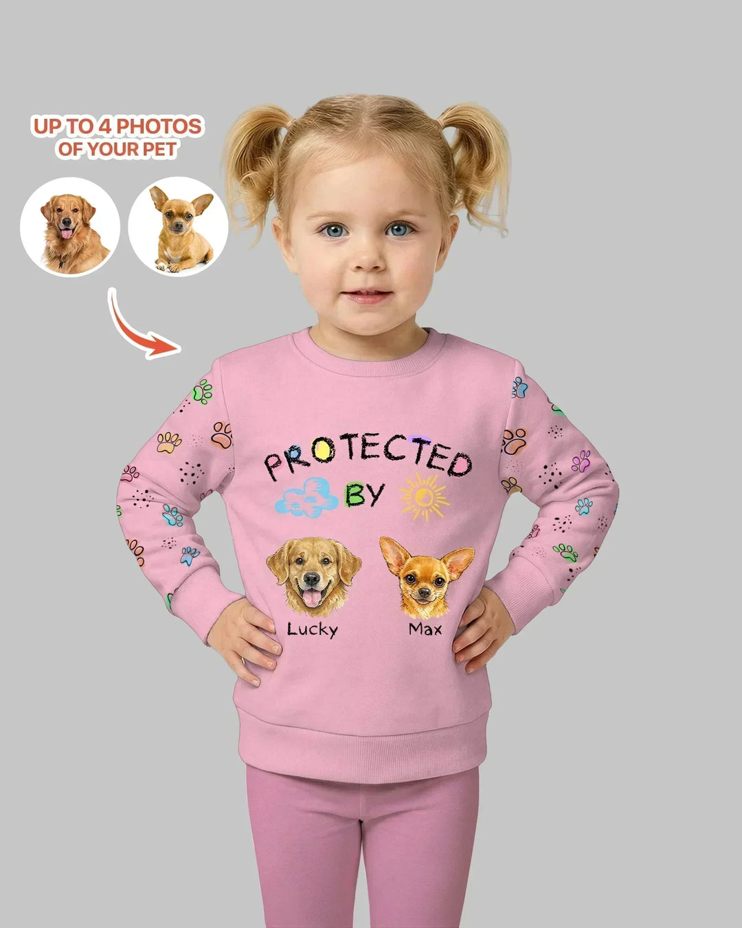 Personalisierbares Foto-Bambus-Rundhals-Sweatshirt „Protected By“