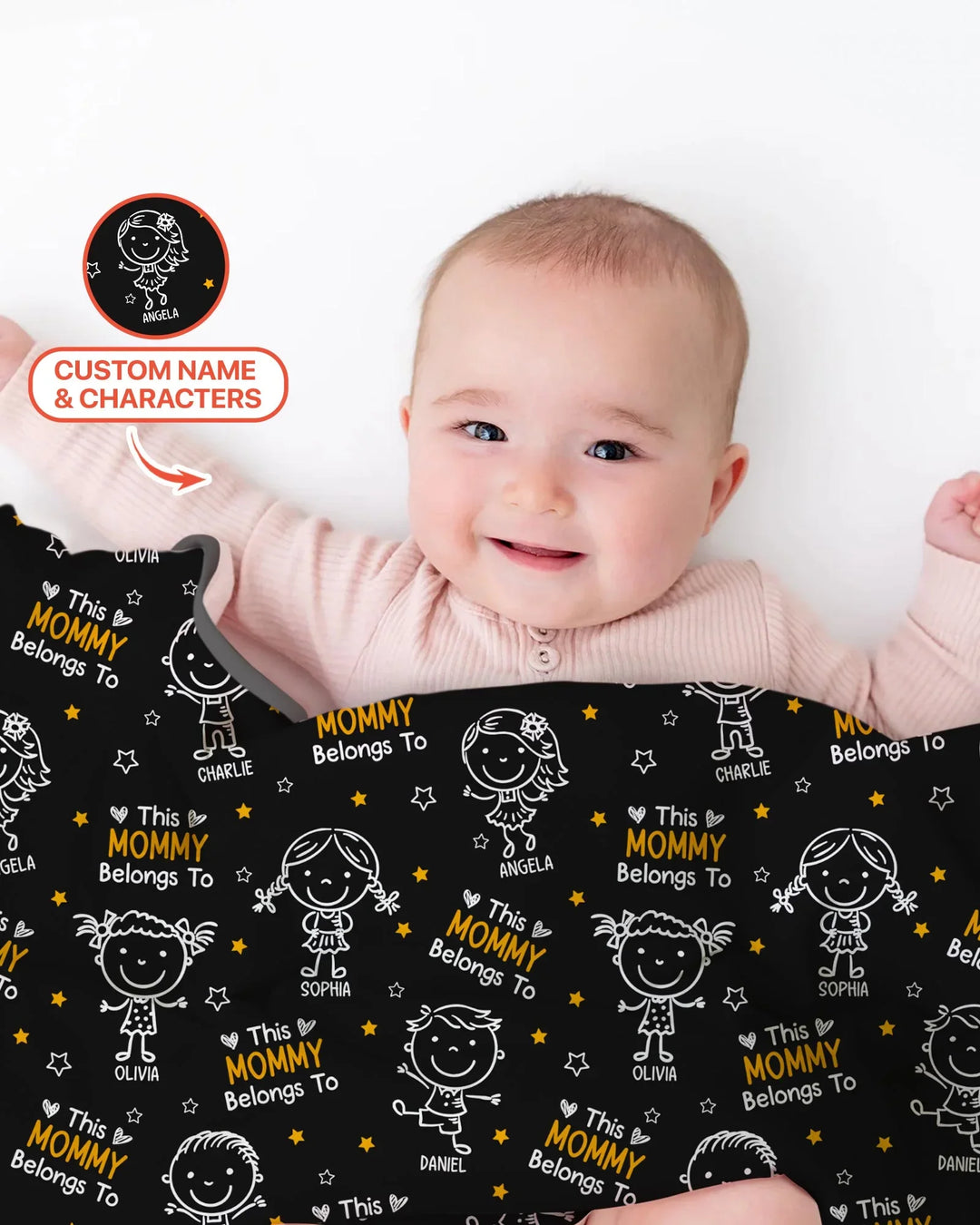 Custom Name "This Mommy Belongs To" Doodle Bamboo Blanket