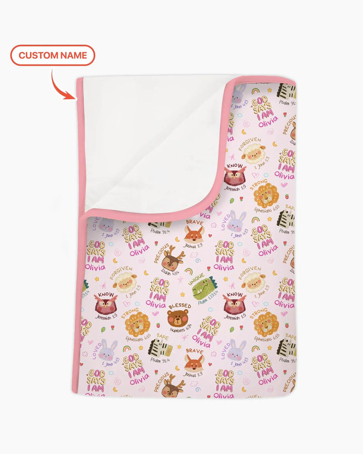God Says I Am — Little Flock Custom Name Blanket
