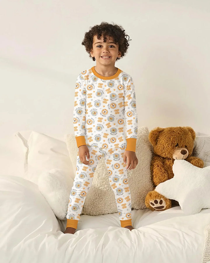 Zweiteiliges Langarm-Pyjama-Set mit Sommerfrüchten