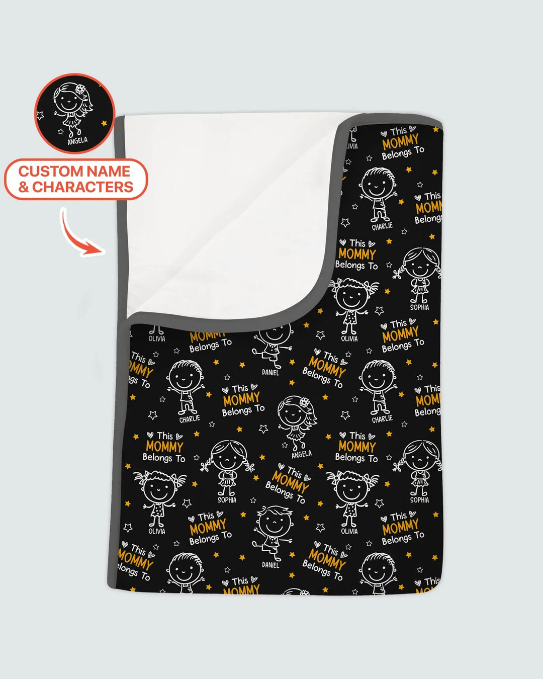 Custom Name "This Mommy Belongs To" Doodle Bamboo Blanket