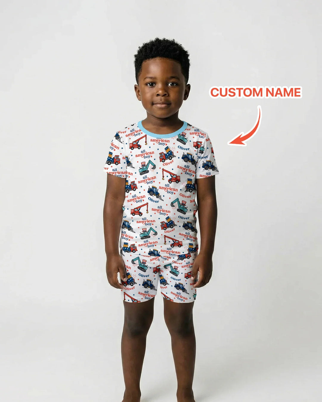 Zweiteiliges Pyjama-Set mit kurzen Ärmeln und Shorts im Sommer-Design