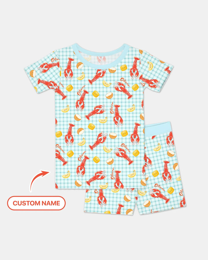 Zweiteiliges Pyjama-Set mit kurzen Ärmeln und Shorts im Sommer-Design
