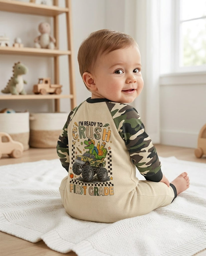 Gerippte Babykleidung mit individuellem Foto - Weich &amp; Skizzenhaft