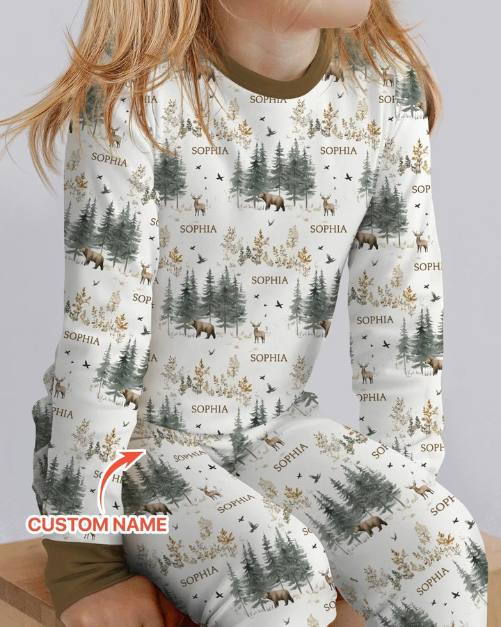 Zweiteiliges Langarm-Pyjama-Set mit Sommerfrüchten