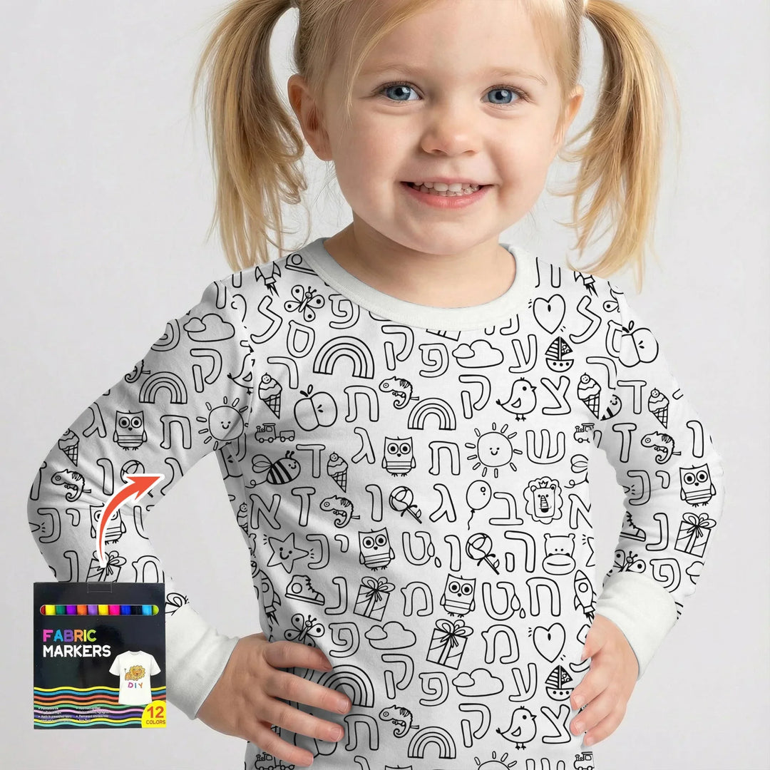 Zweiteiliges Langarm-Pyjama-Set mit Sommerfrüchten