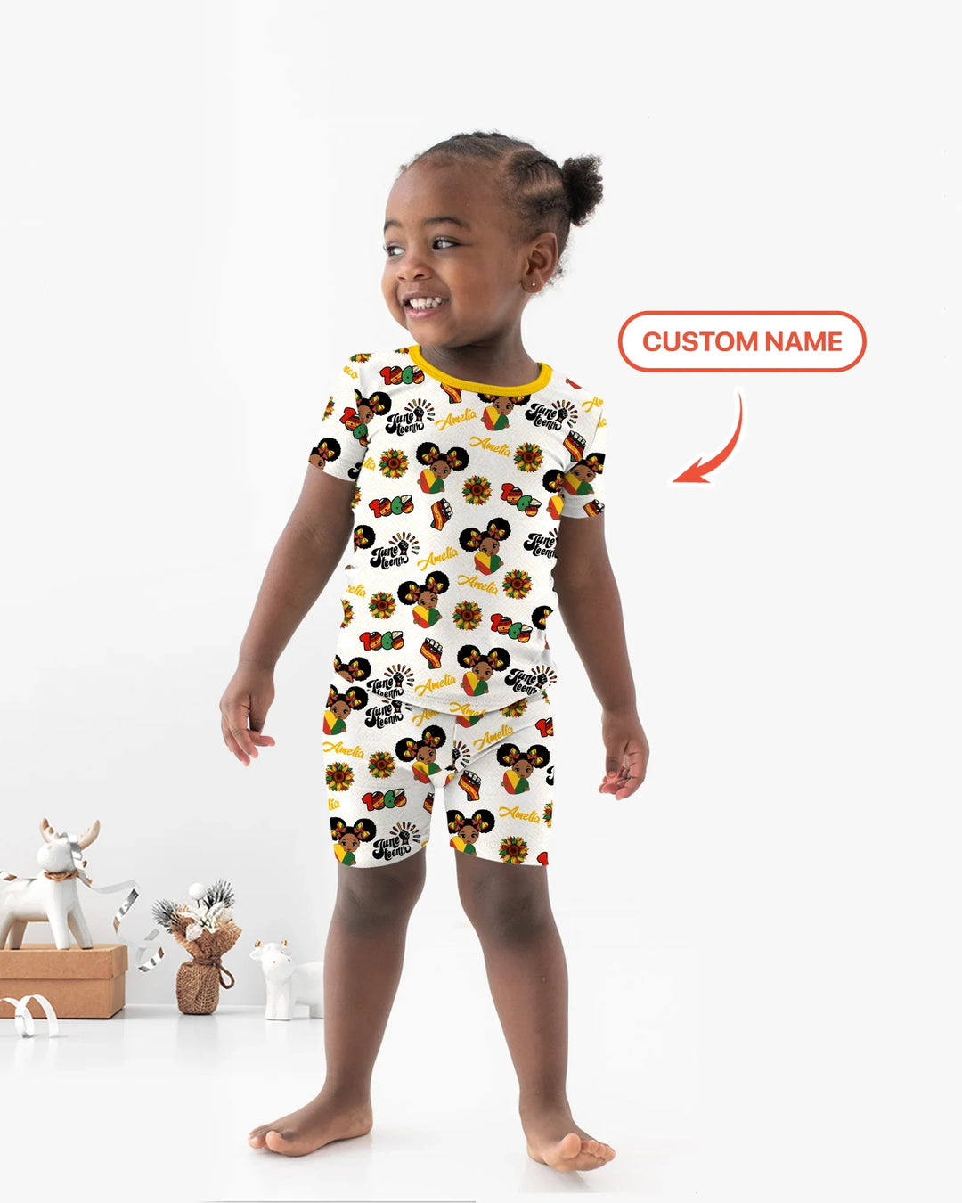 Zweiteiliges Pyjama-Set mit kurzen Ärmeln und Shorts im Sommer-Design