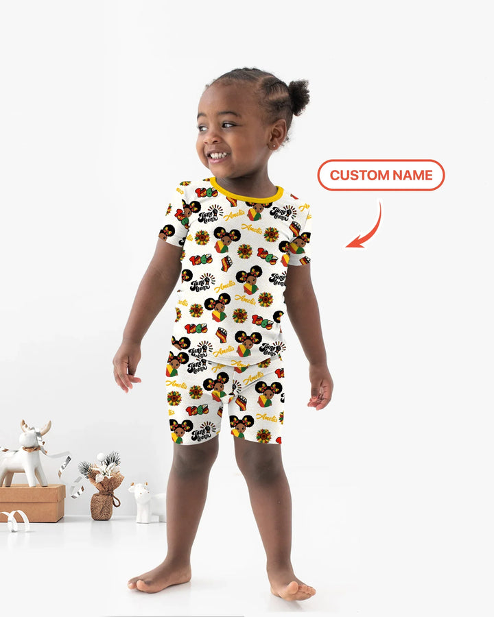 Zweiteiliges Pyjama-Set mit kurzen Ärmeln und Shorts im Sommer-Design