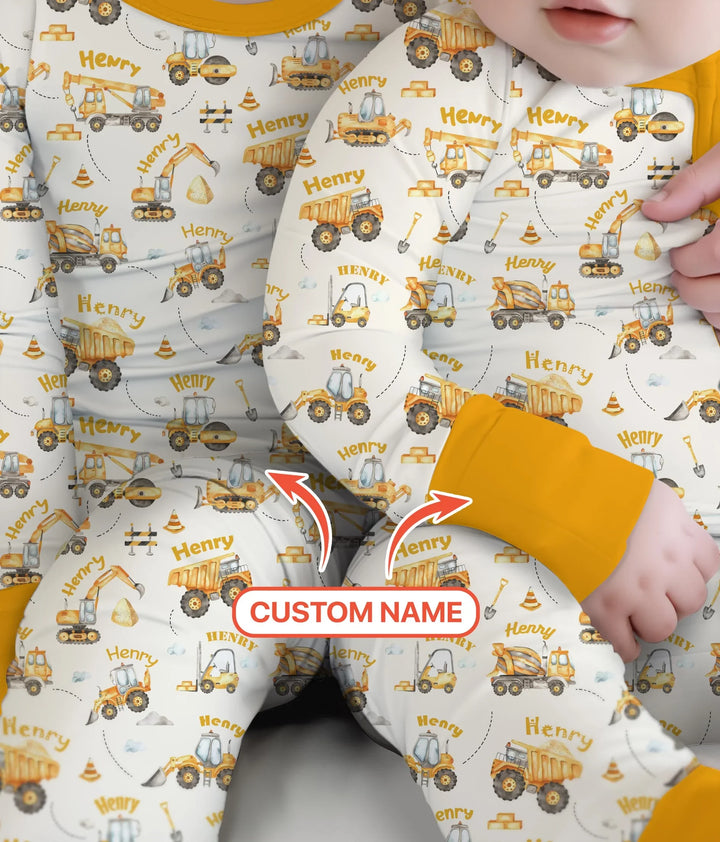 Constructions Machines Custom Name Bamboo Convertible Zippy