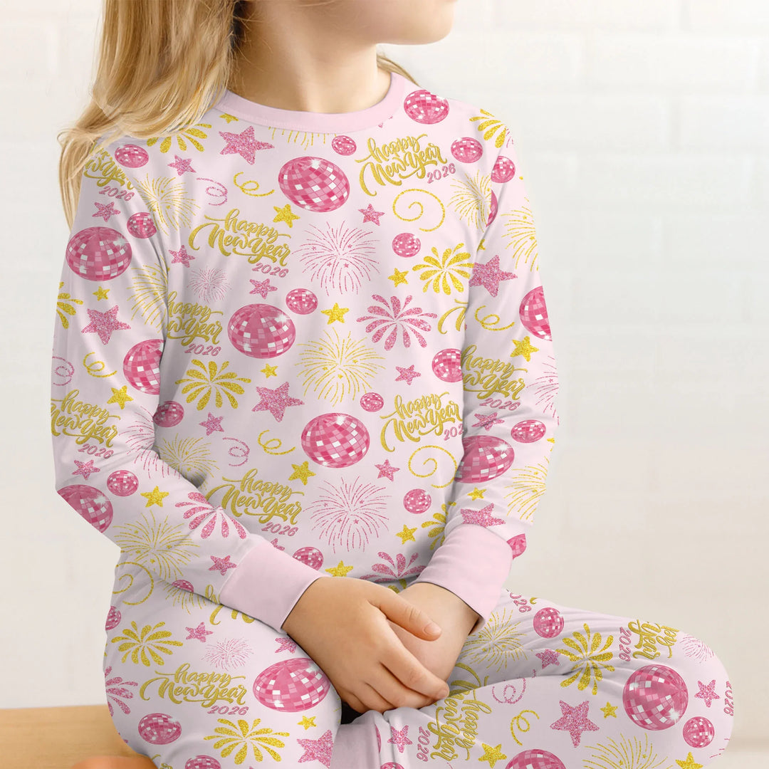 New Year's Eve Celebration Bamboo Two Piece Long Sleeve Pajama Set