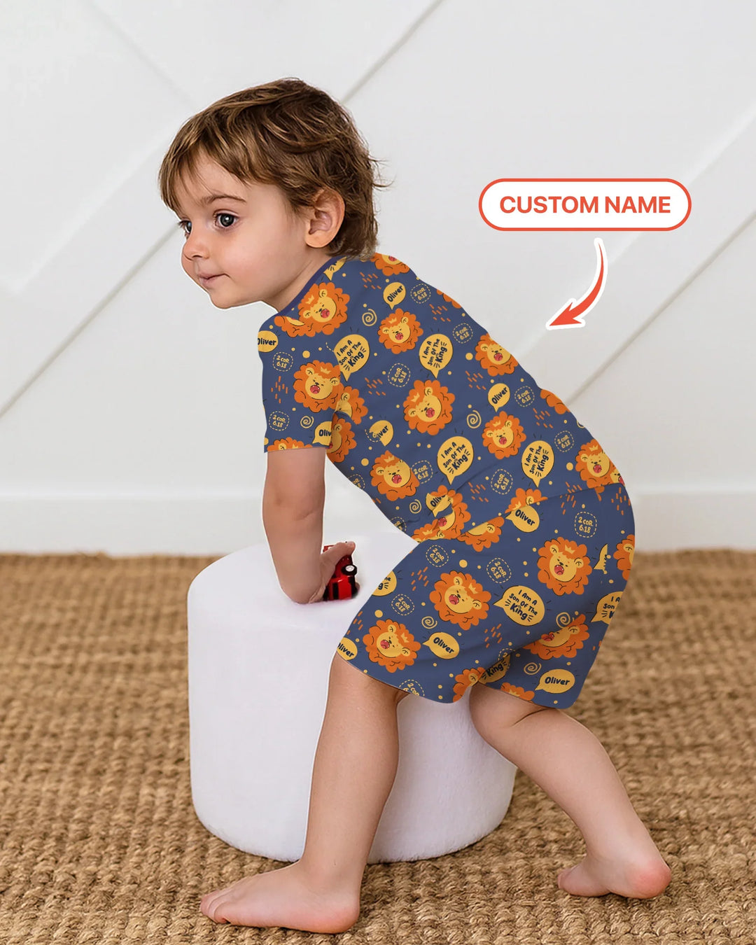 Zweiteiliges Pyjama-Set mit kurzen Ärmeln und Shorts im Sommer-Design