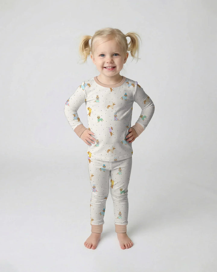 Zweiteiliges Langarm-Pyjama-Set mit Sommerfrüchten