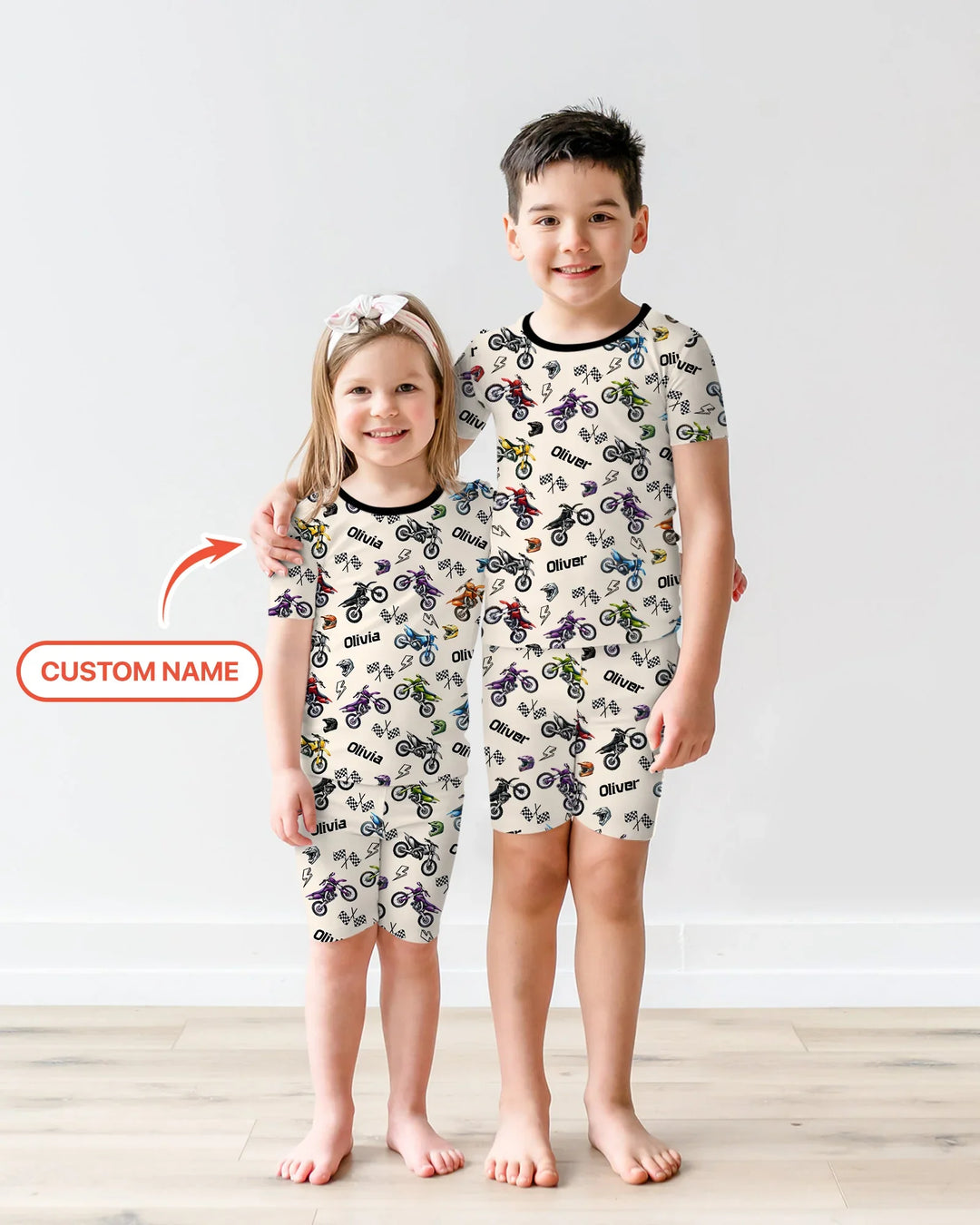 Zweiteiliges Pyjama-Set mit kurzen Ärmeln und Shorts im Sommer-Design
