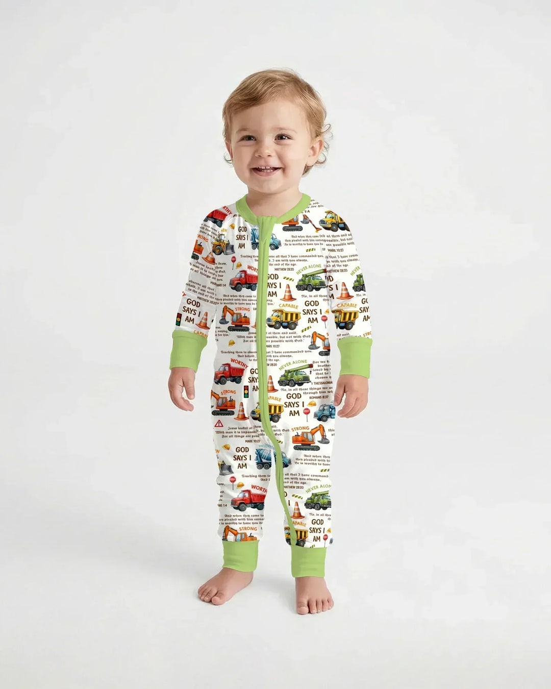 Bible Verse Construction Trucks Bamboo Convertible Zippy