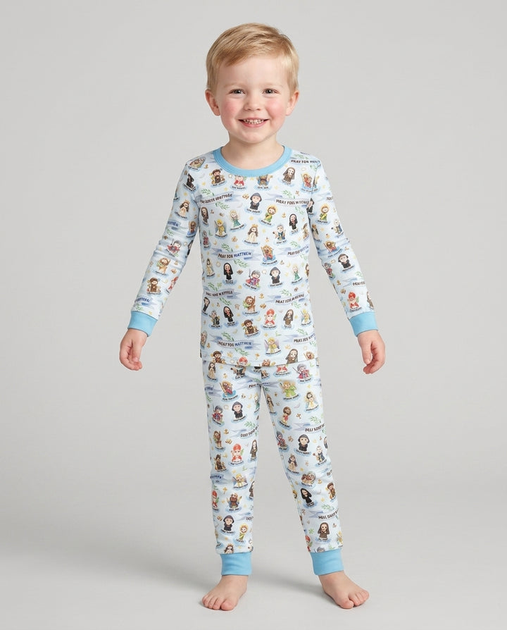 Holy Saints of Heaven Custom Name Bamboo Two Piece Long Sleeve Pajama Set