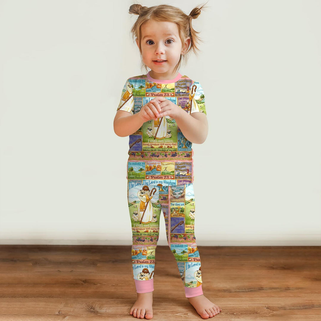 The Lord Is My Shepherd Bamboo Two Piece Short Sleeve Pajama Set